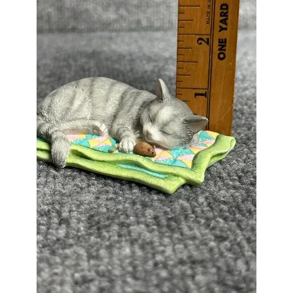 Lenox figurine Cat Nap sleeping kitty Sweet Kitties Collection 4” cat and mouse - Picture 10 of 10
